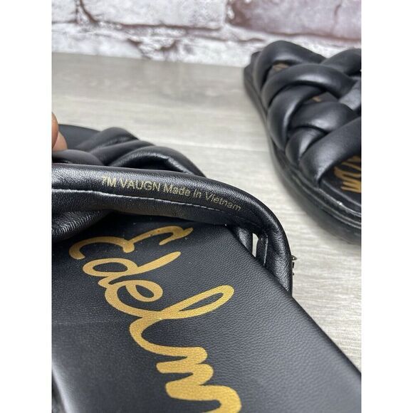 Sam Edelman Vaugn Black Leather Braid Casual Slides Sandals Women Sz 7M US/38EU - Picture 10 of 16